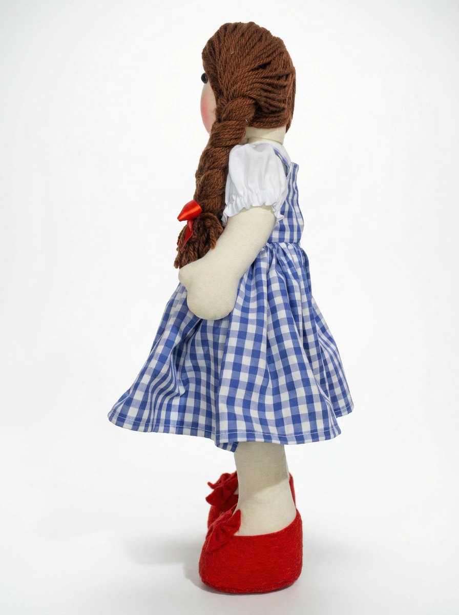 Boneca Menina do Vestido Xadrez Articulada - Rosa Íris thumbnail 4